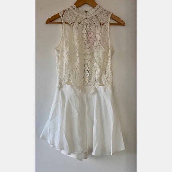 A.Peach Dresses & Skirts - 🎉 SALE 🎉 A. Peach White Lace Romper